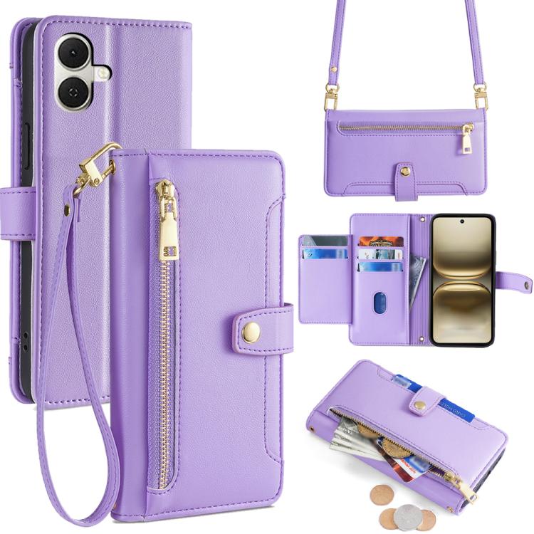 Sheep Texture Cross-body Zipper Wallet Leather Phone Case, For Tecno Pova Curve 2 5G, For Tecno Camon 50 Pro 4G, For Tecno Camon 50 4G, For Tecno Pova Slim 5G / Spark Slim 4G, For Tecno Pova 7 Pro, For Tecno Pova 7 5G, For Tecno Pop 10 4G              ...