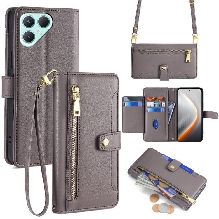 Sheep Texture Cross-body Zipper Wallet Leather Phone Case, For Tecno Pova Curve 2 5G, For Tecno Camon 50 Pro 4G, For Tecno Camon 50 4G, For Tecno Pova Slim 5G / Spark Slim 4G, For Tecno Pova 7 Pro, For Tecno Pova 7 5G, For Tecno Pop 10 4G              ...