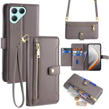 Sheep Texture Cross-body Zipper Wallet Leather Phone Case, For Tecno Pova Curve 2 5G, For Tecno Camon 50 Pro 4G, For Tecno Camon 50 4G, For Tecno Pova Slim 5G / Spark Slim 4G, For Tecno Pova 7 Pro, For Tecno Pova 7 5G, For Tecno Pop 10 4G              ...