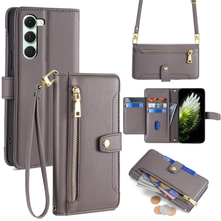 Sheep Texture Cross-body Zipper Wallet Leather Phone Case, For Tecno Pova Curve 2 5G, For Tecno Camon 50 Pro 4G, For Tecno Camon 50 4G, For Tecno Pova Slim 5G / Spark Slim 4G, For Tecno Pova 7 Pro, For Tecno Pova 7 5G, For Tecno Pop 10 4G              ...