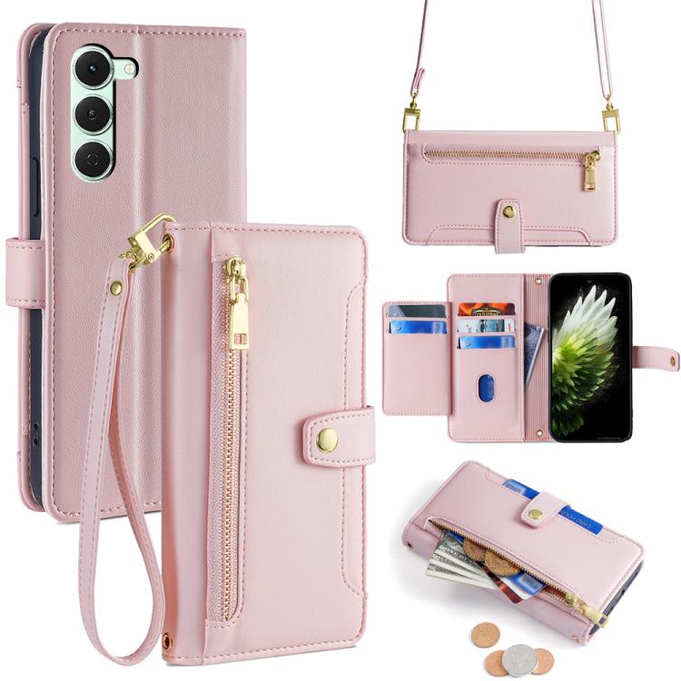 Sheep Texture Cross-body Zipper Wallet Leather Phone Case, For Tecno Pova Curve 2 5G, For Tecno Camon 50 Pro 4G, For Tecno Camon 50 4G, For Tecno Pova Slim 5G / Spark Slim 4G, For Tecno Pova 7 Pro, For Tecno Pova 7 5G, For Tecno Pop 10 4G              ...