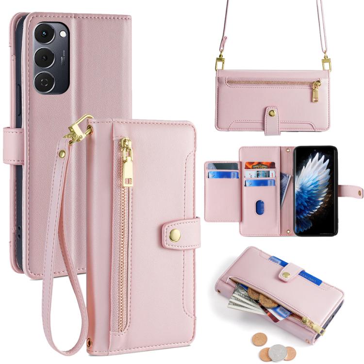 Sheep Texture Cross-body Zipper Wallet Leather Phone Case, For Tecno Pova Curve 2 5G, For Tecno Camon 50 Pro 4G, For Tecno Camon 50 4G, For Tecno Pova Slim 5G / Spark Slim 4G, For Tecno Pova 7 Pro, For Tecno Pova 7 5G, For Tecno Pop 10 4G              ...