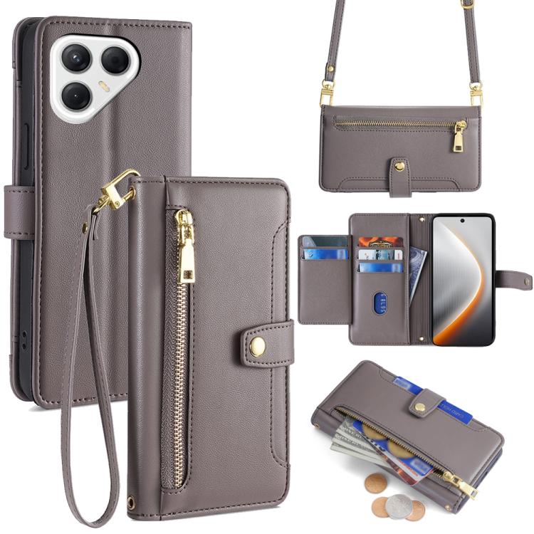 Sheep Texture Cross-body Zipper Wallet Leather Phone Case, For Tecno Pova Curve 2 5G, For Tecno Camon 50 Pro 4G, For Tecno Camon 50 4G, For Tecno Pova Slim 5G / Spark Slim 4G, For Tecno Pova 7 Pro, For Tecno Pova 7 5G, For Tecno Pop 10 4G              ...
