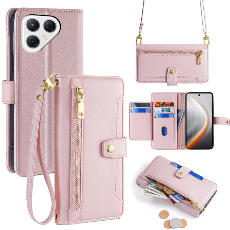 Sheep Texture Cross-body Zipper Wallet Leather Phone Case, For Tecno Pova Curve 2 5G, For Tecno Camon 50 Pro 4G, For Tecno Camon 50 4G, For Tecno Pova Slim 5G / Spark Slim 4G, For Tecno Pova 7 Pro, For Tecno Pova 7 5G, For Tecno Pop 10 4G              ...