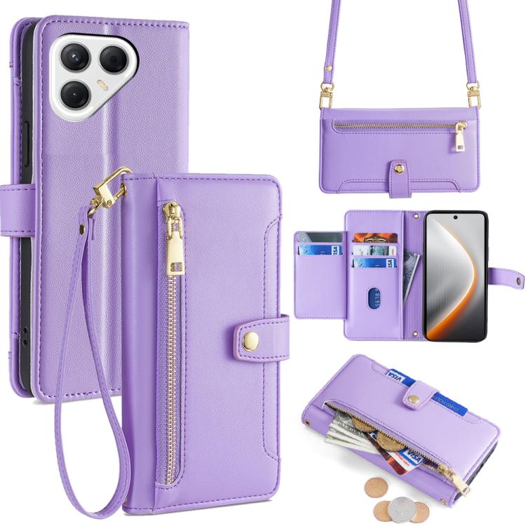 Sheep Texture Cross-body Zipper Wallet Leather Phone Case, For Tecno Pova Curve 2 5G, For Tecno Camon 50 Pro 4G, For Tecno Camon 50 4G, For Tecno Pova Slim 5G / Spark Slim 4G, For Tecno Pova 7 Pro, For Tecno Pova 7 5G, For Tecno Pop 10 4G              ...