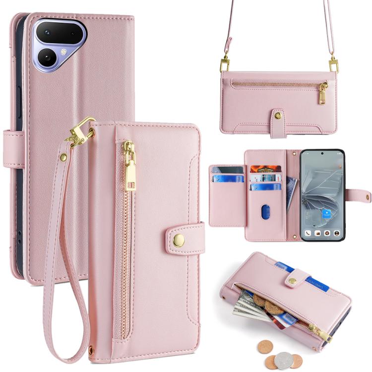 Sheep Texture Cross-body Zipper Wallet Leather Phone Case, For Tecno Pova Curve 2 5G, For Tecno Camon 50 Pro 4G, For Tecno Camon 50 4G, For Tecno Pova Slim 5G / Spark Slim 4G, For Tecno Pova 7 Pro, For Tecno Pova 7 5G, For Tecno Pop 10 4G              ...