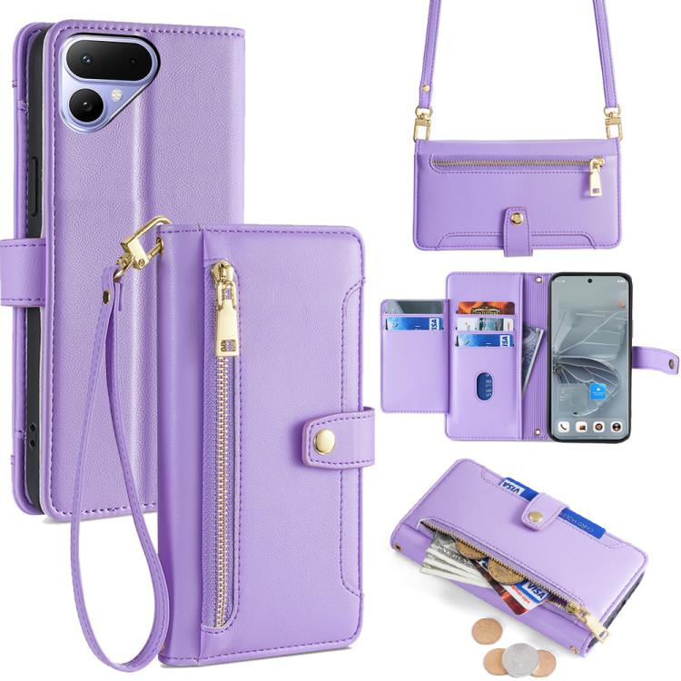 Sheep Texture Cross-body Zipper Wallet Leather Phone Case, For Tecno Pova Curve 2 5G, For Tecno Camon 50 Pro 4G, For Tecno Camon 50 4G, For Tecno Pova Slim 5G / Spark Slim 4G, For Tecno Pova 7 Pro, For Tecno Pova 7 5G, For Tecno Pop 10 4G              ...
