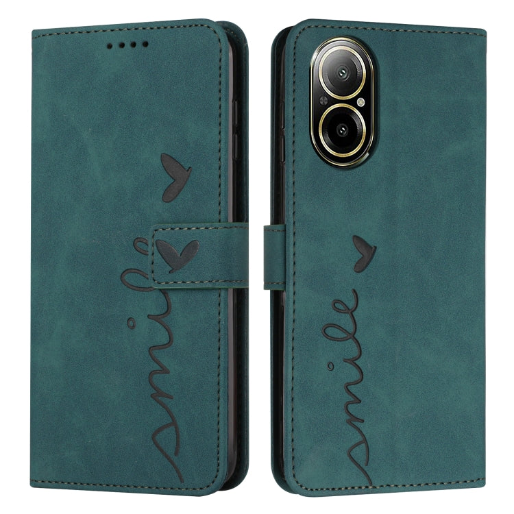 Skin Feel Heart Embossed Leather Phone Case with Long Lanyard, For Realme 12 Pro+, For Realme C67 4G Global, For Realme C65 4G