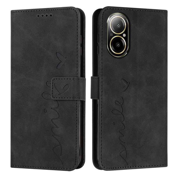 Skin Feel Heart Embossed Leather Phone Case with Long Lanyard, For Realme 12 Pro+, For Realme C67 4G Global, For Realme C65 4G