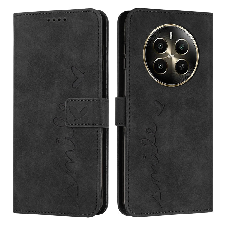 Skin Feel Heart Embossed Leather Phone Case with Long Lanyard, For Realme 16T 5G, For Realme C100/C100i/C100x 4G, For Realme P4 Power 5G, For Realme 16 5G, For Realme 16 Pro+ 5G, For Realme 16 Pro 5G, For Realme C85 5G / 15x 5G India                   ...