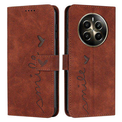 Skin Feel Heart Embossed Leather Phone Case with Long Lanyard, For Realme 16T 5G, For Realme C100/C100i/C100x 4G, For Realme P4 Power 5G, For Realme 16 5G, For Realme 16 Pro+ 5G, For Realme 16 Pro 5G, For Realme C85 5G / 15x 5G India                   ...