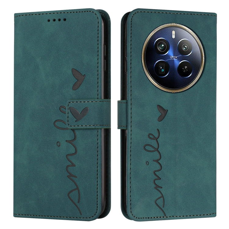 Skin Feel Heart Embossed Leather Phone Case with Long Lanyard, For Realme 12 Pro+, For Realme C67 4G Global, For Realme C65 4G