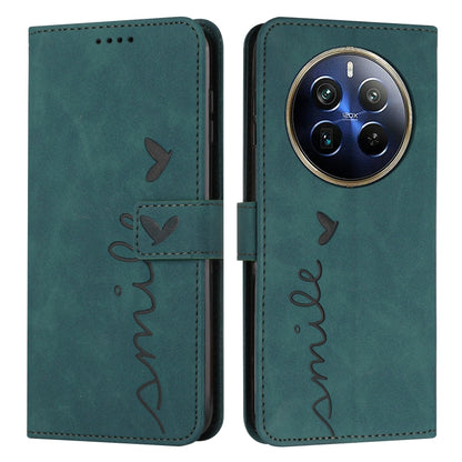 Skin Feel Heart Embossed Leather Phone Case with Long Lanyard, For Realme 12 Pro+, For Realme C67 4G Global, For Realme C65 4G
