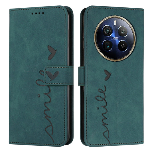 Skin Feel Heart Embossed Leather Phone Case with Long Lanyard, For Realme 12 Pro+, For Realme C67 4G Global, For Realme C65 4G
