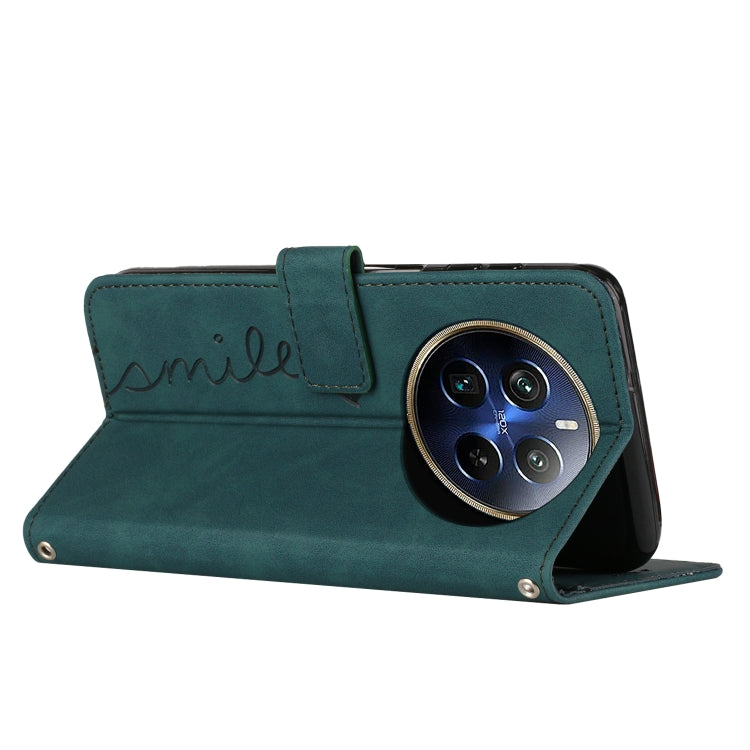 Skin Feel Heart Embossed Leather Phone Case with Long Lanyard, For Realme 12 Pro+, For Realme C67 4G Global, For Realme C65 4G
