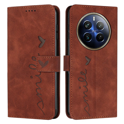 Skin Feel Heart Embossed Leather Phone Case with Long Lanyard, For Realme 12 Pro+, For Realme C67 4G Global, For Realme C65 4G