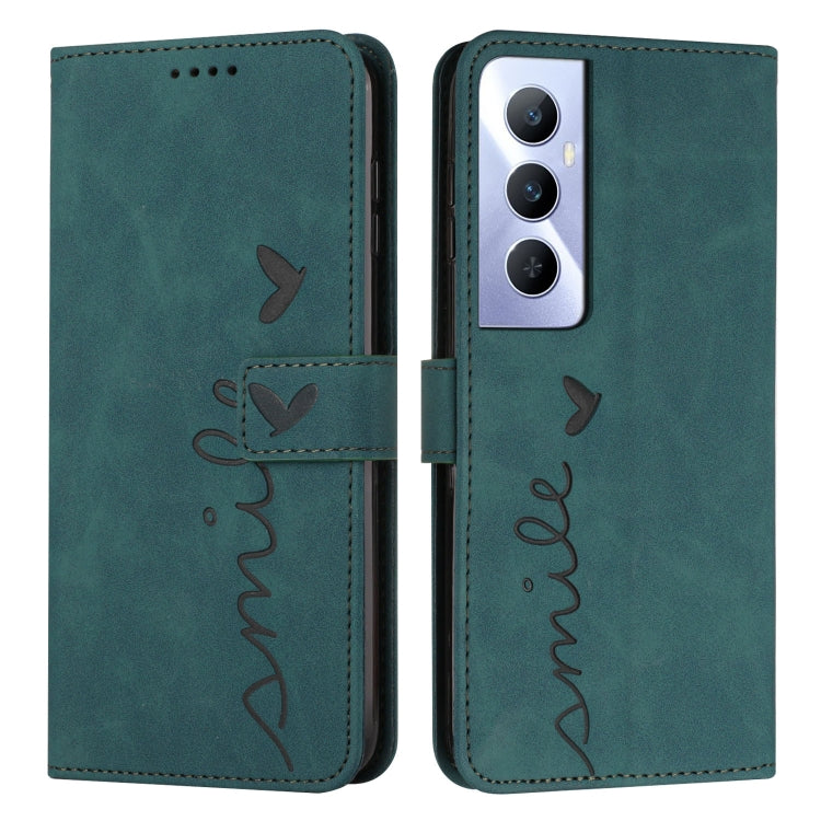 Skin Feel Heart Embossed Leather Phone Case with Long Lanyard, For Realme 12 Pro+, For Realme C67 4G Global, For Realme C65 4G