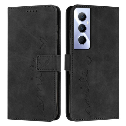 Skin Feel Heart Embossed Leather Phone Case with Long Lanyard, For Realme 12 Pro+, For Realme C67 4G Global, For Realme C65 4G