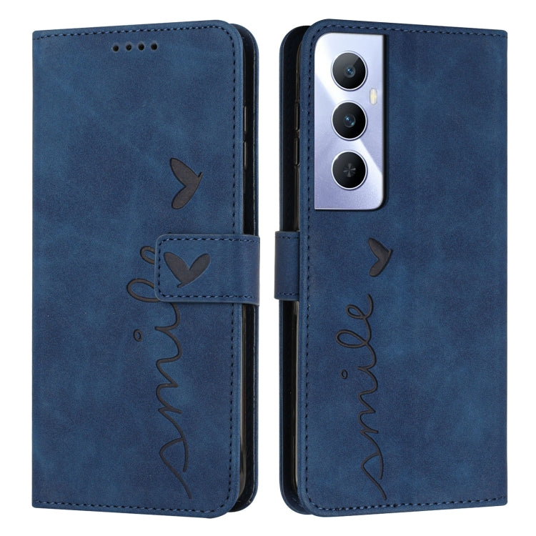 Skin Feel Heart Embossed Leather Phone Case with Long Lanyard, For Realme 12 Pro+, For Realme C67 4G Global, For Realme C65 4G
