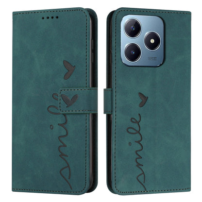 Skin Feel Heart Embossed Leather Phone Case with Long Lanyard, For Realme 16T 5G, For Realme C100/C100i/C100x 4G, For Realme P4 Power 5G, For Realme 16 5G, For Realme 16 Pro+ 5G, For Realme 16 Pro 5G, For Realme C85 5G / 15x 5G India                   ...