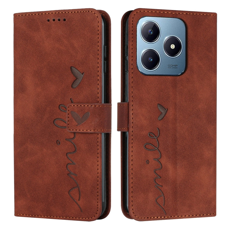 Skin Feel Heart Embossed Leather Phone Case with Long Lanyard, For Realme 16T 5G, For Realme C100/C100i/C100x 4G, For Realme P4 Power 5G, For Realme 16 5G, For Realme 16 Pro+ 5G, For Realme 16 Pro 5G, For Realme C85 5G / 15x 5G India                   ...