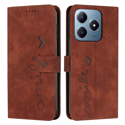 Skin Feel Heart Embossed Leather Phone Case with Long Lanyard, For Realme 16T 5G, For Realme C100/C100i/C100x 4G, For Realme P4 Power 5G, For Realme 16 5G, For Realme 16 Pro+ 5G, For Realme 16 Pro 5G, For Realme C85 5G / 15x 5G India                   ...