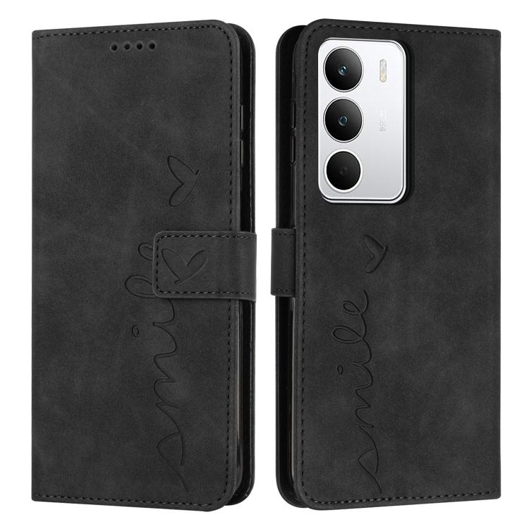 Skin Feel Heart Embossed Leather Phone Case with Long Lanyard, For Realme 16T 5G, For Realme C100/C100i/C100x 4G, For Realme P4 Power 5G, For Realme 16 5G, For Realme 16 Pro+ 5G, For Realme 16 Pro 5G, For Realme C85 5G / 15x 5G India                   ...