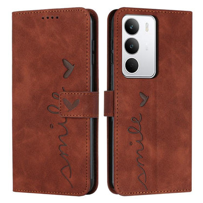 Skin Feel Heart Embossed Leather Phone Case with Long Lanyard, For Realme 16T 5G, For Realme C100/C100i/C100x 4G, For Realme P4 Power 5G, For Realme 16 5G, For Realme 16 Pro+ 5G, For Realme 16 Pro 5G, For Realme C85 5G / 15x 5G India                   ...