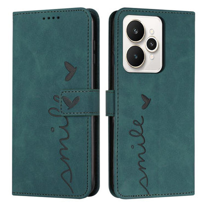 Skin Feel Heart Embossed Leather Phone Case with Long Lanyard, For Realme 16T 5G, For Realme C100/C100i/C100x 4G, For Realme P4 Power 5G, For Realme 16 5G, For Realme 16 Pro+ 5G, For Realme 16 Pro 5G, For Realme C85 5G / 15x 5G India                   ...