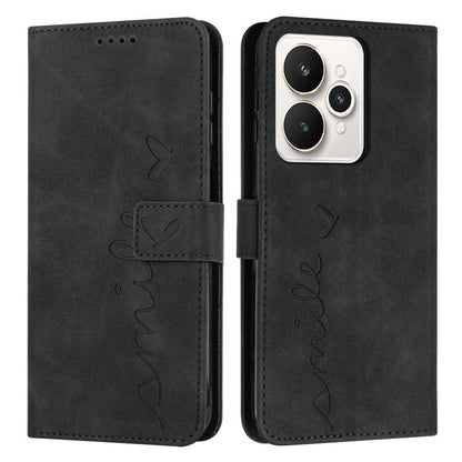 Skin Feel Heart Embossed Leather Phone Case with Long Lanyard, For Realme 16T 5G, For Realme C100/C100i/C100x 4G, For Realme P4 Power 5G, For Realme 16 5G, For Realme 16 Pro+ 5G, For Realme 16 Pro 5G, For Realme C85 5G / 15x 5G India                   ...