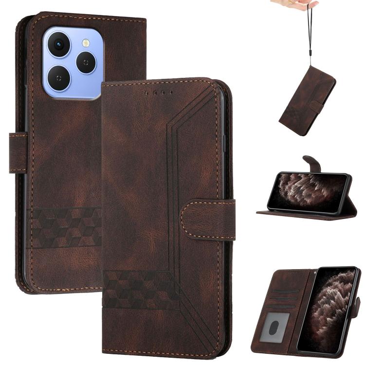 Cubic Skin Feel Flip Leather Phone Case, For Tecno Pova Curve 2 5G, For Tecno Spark Go 3 / Pop 20 4G, For Tecno Spark 50 4G, For Tecno Camon 50 Pro 4G, For Tecno Camon 50 4G, For Tecno Spark Slim, For Tecno Spark 40 4G, For Tecno Pova Curve            ...