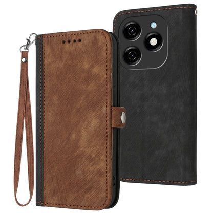 Side Buckle Double Fold Hand Strap Leather Phone Case, For Tecno Camon 30 Pro, For Tecno Pova 6 Pro, For Tecno Spark 20 Pro, For Tecno Spark 20, For Tecno Spark Go 2024, For Tecno Camon 20 Premier, For Tecno Camon 20 / 20 Pro 4G, For Tecno Spark 10C   ...