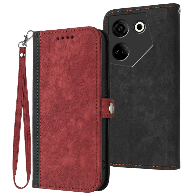 Side Buckle Double Fold Hand Strap Leather Phone Case, For Tecno Camon 30 Pro, For Tecno Pova 6 Pro, For Tecno Spark 20 Pro, For Tecno Spark 20, For Tecno Spark Go 2024, For Tecno Camon 20 Premier, For Tecno Camon 20 / 20 Pro 4G, For Tecno Spark 10C   ...