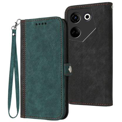 Side Buckle Double Fold Hand Strap Leather Phone Case, For Tecno Camon 30 Pro, For Tecno Pova 6 Pro, For Tecno Spark 20 Pro, For Tecno Spark 20, For Tecno Spark Go 2024, For Tecno Camon 20 Premier, For Tecno Camon 20 / 20 Pro 4G, For Tecno Spark 10C   ...