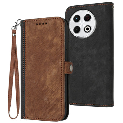 Side Buckle Double Fold Hand Strap Leather Phone Case, For Tecno Pova Curve 2 5G, For Tecno Spark Go 3 / Pop 20 4G, For Tecno Spark 50 4G, For Tecno Camon 50 Pro 4G, For Tecno Camon 50 4G, For Tecno Spark Slim, For Tecno Spark 40 4G, For Tecno Pova Cur...