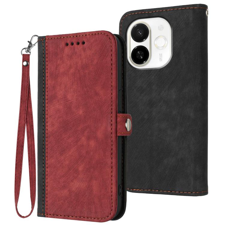 Side Buckle Double Fold Hand Strap Leather Phone Case, For Tecno Pova Curve 2 5G, For Tecno Spark Go 3 / Pop 20 4G, For Tecno Spark 50 4G, For Tecno Camon 50 Pro 4G, For Tecno Camon 50 4G, For Tecno Spark Slim, For Tecno Spark 40 4G, For Tecno Pova Cur...