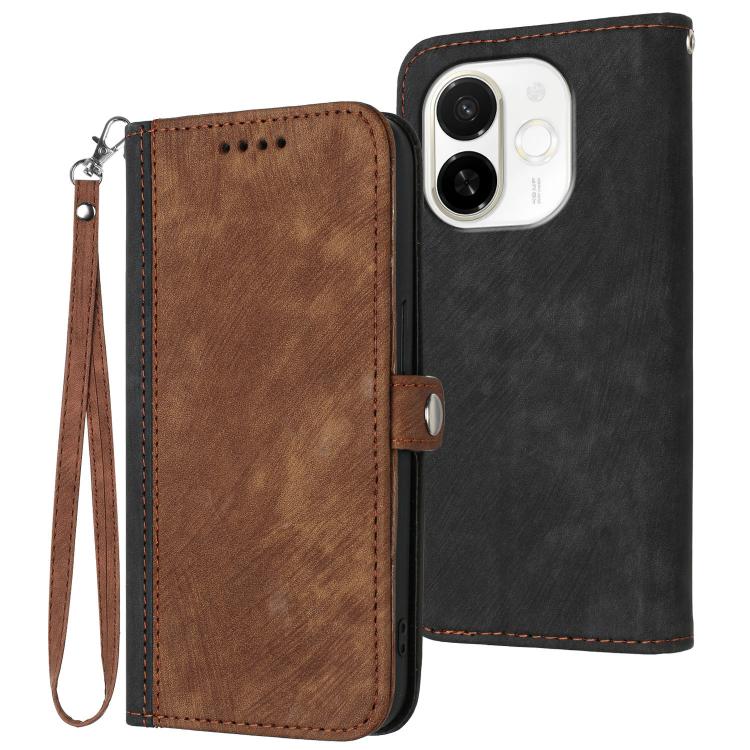 Side Buckle Double Fold Hand Strap Leather Phone Case, For Tecno Pova Curve 2 5G, For Tecno Spark Go 3 / Pop 20 4G, For Tecno Spark 50 4G, For Tecno Camon 50 Pro 4G, For Tecno Camon 50 4G, For Tecno Spark Slim, For Tecno Spark 40 4G, For Tecno Pova Cur...