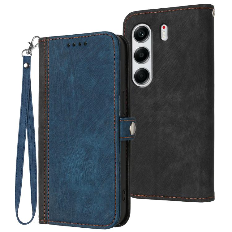 Side Buckle Double Fold Hand Strap Leather Phone Case, For Tecno Pova Curve 2 5G, For Tecno Spark Go 3 / Pop 20 4G, For Tecno Spark 50 4G, For Tecno Camon 50 Pro 4G, For Tecno Camon 50 4G, For Tecno Spark Slim, For Tecno Spark 40 4G, For Tecno Pova Cur...