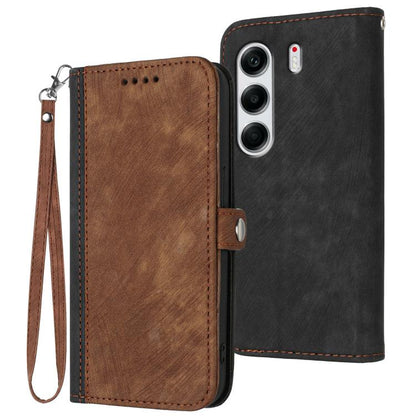 Side Buckle Double Fold Hand Strap Leather Phone Case, For Tecno Pova Curve 2 5G, For Tecno Spark Go 3 / Pop 20 4G, For Tecno Spark 50 4G, For Tecno Camon 50 Pro 4G, For Tecno Camon 50 4G, For Tecno Spark Slim, For Tecno Spark 40 4G, For Tecno Pova Cur...