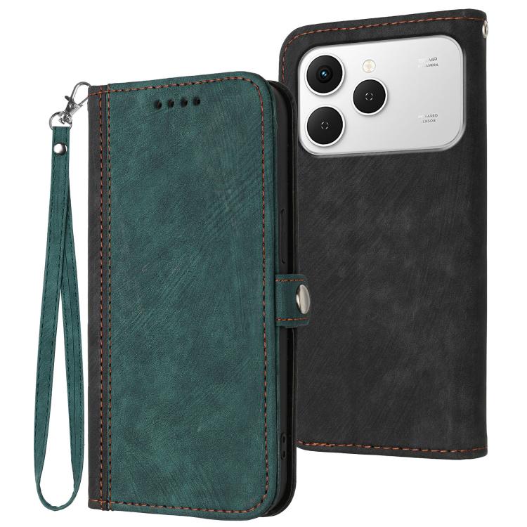 Side Buckle Double Fold Hand Strap Leather Phone Case, For Tecno Pova Curve 2 5G, For Tecno Spark Go 3 / Pop 20 4G, For Tecno Spark 50 4G, For Tecno Camon 50 Pro 4G, For Tecno Camon 50 4G, For Tecno Spark Slim, For Tecno Spark 40 4G, For Tecno Pova Cur...