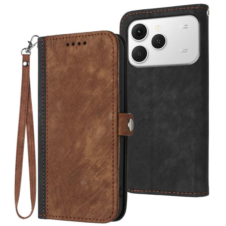 Side Buckle Double Fold Hand Strap Leather Phone Case, For Tecno Pova Curve 2 5G, For Tecno Spark Go 3 / Pop 20 4G, For Tecno Spark 50 4G, For Tecno Camon 50 Pro 4G, For Tecno Camon 50 4G, For Tecno Spark Slim, For Tecno Spark 40 4G, For Tecno Pova Cur...