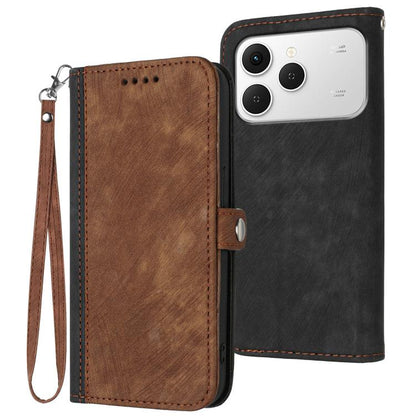 Side Buckle Double Fold Hand Strap Leather Phone Case, For Tecno Pova Curve 2 5G, For Tecno Spark Go 3 / Pop 20 4G, For Tecno Spark 50 4G, For Tecno Camon 50 Pro 4G, For Tecno Camon 50 4G, For Tecno Spark Slim, For Tecno Spark 40 4G, For Tecno Pova Cur...
