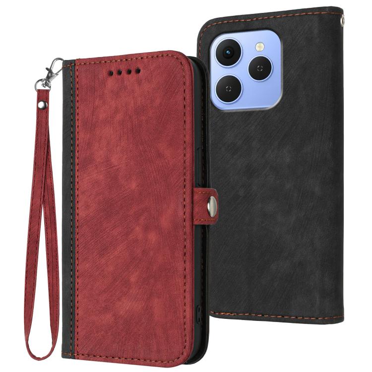 Side Buckle Double Fold Hand Strap Leather Phone Case, For Tecno Pova Curve 2 5G, For Tecno Spark Go 3 / Pop 20 4G, For Tecno Spark 50 4G, For Tecno Camon 50 Pro 4G, For Tecno Camon 50 4G, For Tecno Spark Slim, For Tecno Spark 40 4G, For Tecno Pova Cur...