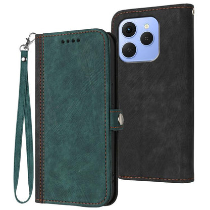 Side Buckle Double Fold Hand Strap Leather Phone Case, For Tecno Pova Curve 2 5G, For Tecno Spark Go 3 / Pop 20 4G, For Tecno Spark 50 4G, For Tecno Camon 50 Pro 4G, For Tecno Camon 50 4G, For Tecno Spark Slim, For Tecno Spark 40 4G, For Tecno Pova Cur...