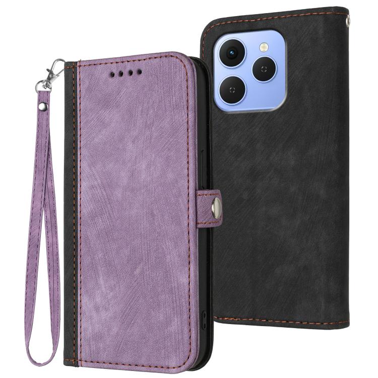 Side Buckle Double Fold Hand Strap Leather Phone Case, For Tecno Pova Curve 2 5G, For Tecno Spark Go 3 / Pop 20 4G, For Tecno Spark 50 4G, For Tecno Camon 50 Pro 4G, For Tecno Camon 50 4G, For Tecno Spark Slim, For Tecno Spark 40 4G, For Tecno Pova Cur...