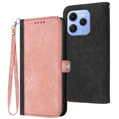 Side Buckle Double Fold Hand Strap Leather Phone Case, For Tecno Pova Curve 2 5G, For Tecno Spark Go 3 / Pop 20 4G, For Tecno Spark 50 4G, For Tecno Camon 50 Pro 4G, For Tecno Camon 50 4G, For Tecno Spark Slim, For Tecno Spark 40 4G, For Tecno Pova Cur...