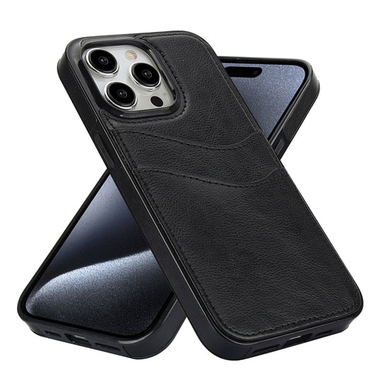 Litchi Leather Skin Card Slots Phone Case