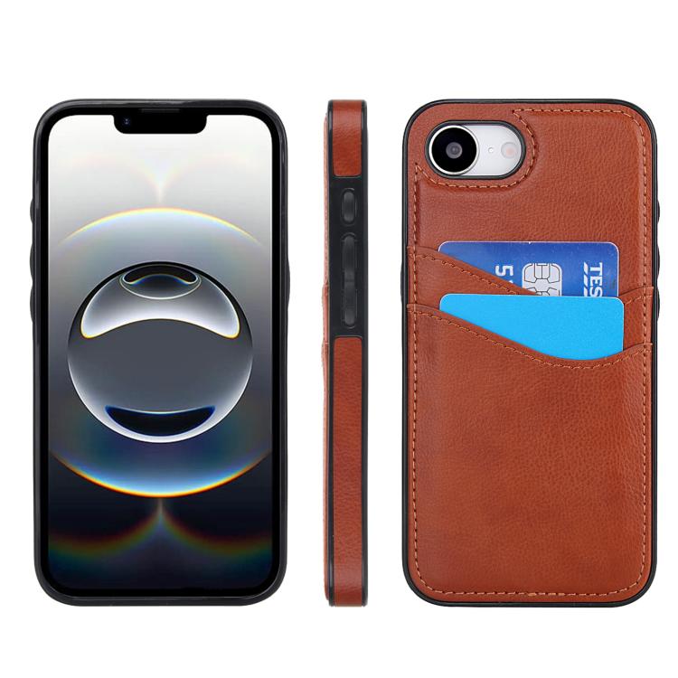 Litchi Leather Skin Card Slots Phone Case, For iPhone 17e / 16e, For iPhone 17 Pro Max, For iPhone 17 Pro, For iPhone 17, For iPhone Air, For iPhone 16 Pro Max, For iPhone 16 Pro, For iPhone 16 Plus, For iPhone 16, For iPhone 15 Pro Max, For iPhone 15 ...