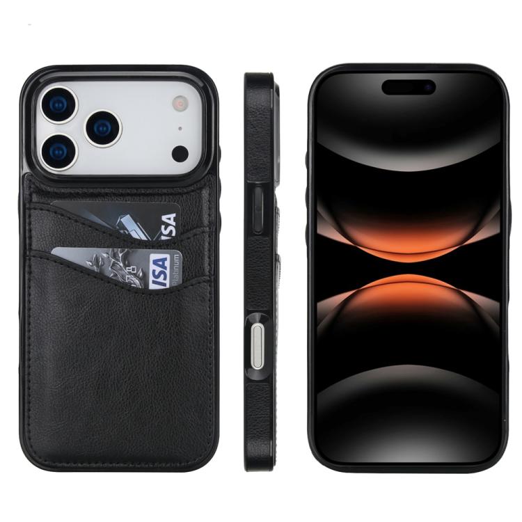 Litchi Leather Skin Card Slots Phone Case, For iPhone 17e / 16e, For iPhone 17 Pro Max, For iPhone 17 Pro, For iPhone 17, For iPhone Air, For iPhone 16 Pro Max, For iPhone 16 Pro, For iPhone 16 Plus, For iPhone 16, For iPhone 15 Pro Max, For iPhone 15 ...