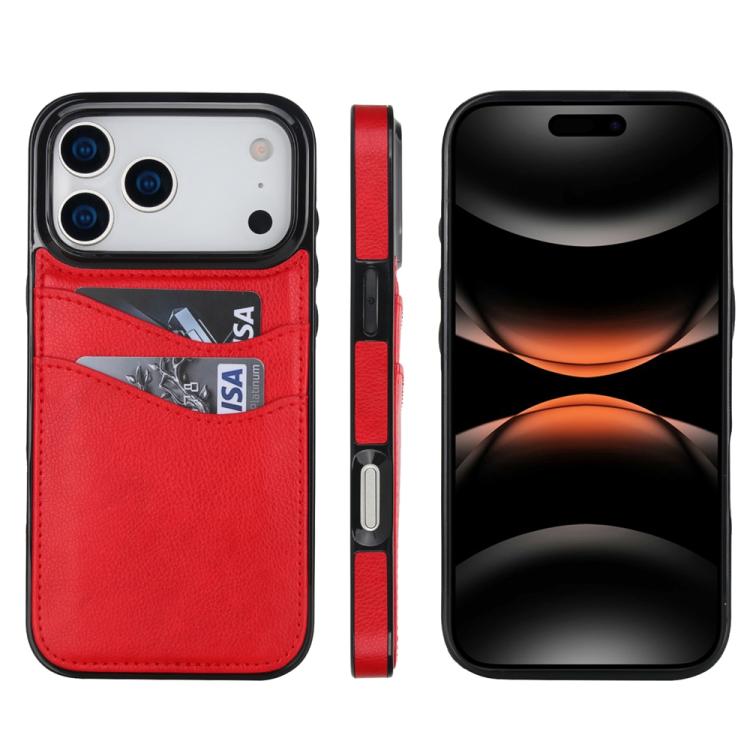 Litchi Leather Skin Card Slots Phone Case, For iPhone 17e / 16e, For iPhone 17 Pro Max, For iPhone 17 Pro, For iPhone 17, For iPhone Air, For iPhone 16 Pro Max, For iPhone 16 Pro, For iPhone 16 Plus, For iPhone 16, For iPhone 15 Pro Max, For iPhone 15 ...